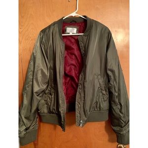 Olive bomber jacket